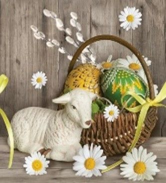 Maki ubrousky velikono�n� 3vrstv� 33 x 33 cm 20 ks -Lamb Easter Basket Maki ubrousky velikono�n� 3vrstv� 33 x 33 cm 20 ks -Lamb Easter Basket
