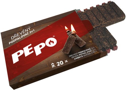 PE-PO podpalova� 2v1 d�ev�n� 20 podpal� expirace do 02/24