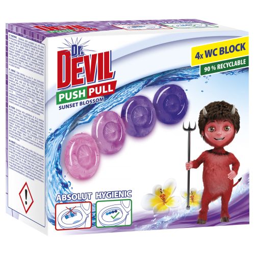 Dr. Devil WC Push Pull Gel Sunset Blossom WC blok bez ko��ku, 4 � 20 g Dr. Devil WC Push Pull Gel Sunset Blossom WC blok bez ko��ku, 4 � 20 g