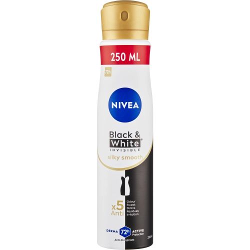Nivea antiperspirant Black & White Invisible Silky Smooth 250 ml Nivea antiperspirant Black & White Invisible Silky Smooth 250 ml
